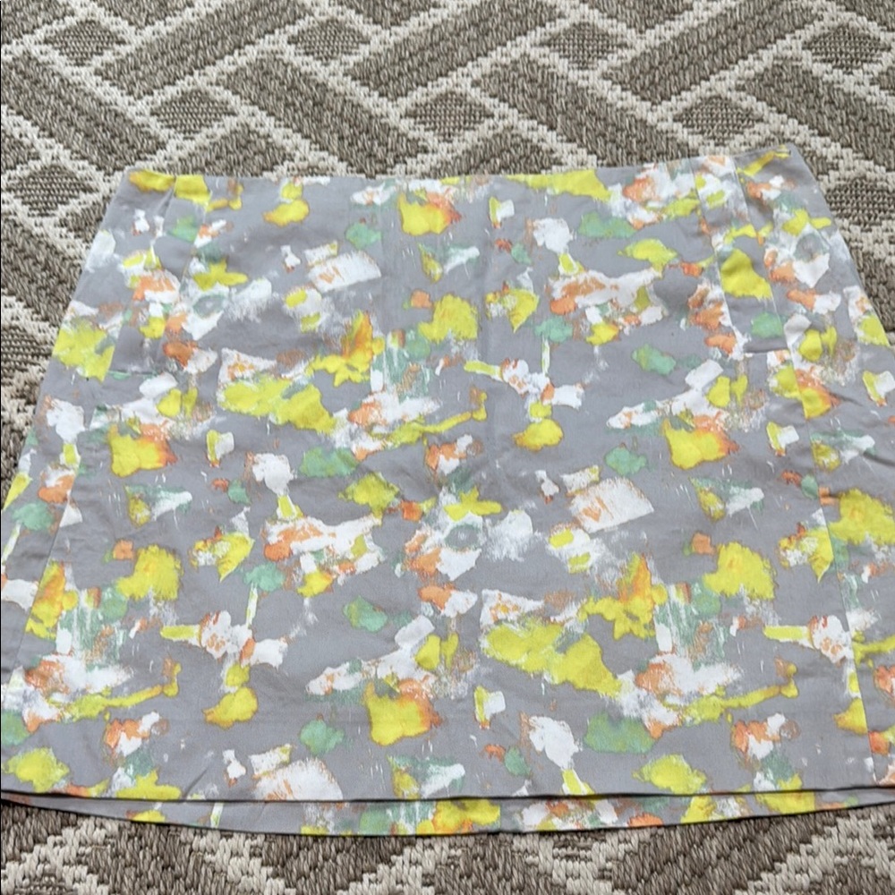 J. Crew Gray and Yellow Mini Pencil Skirt